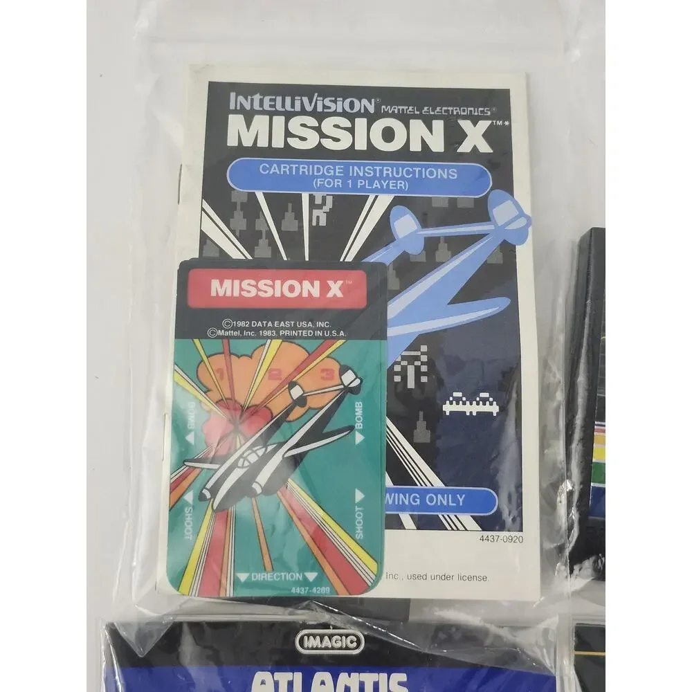 Vintage Intellivision Game Cartridge & Manual Variety Lot - Atlantis, Beamrider